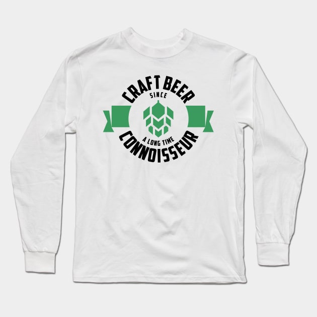 Craft Beer Connoisseur with green beer hops Long Sleeve T-Shirt by byfab